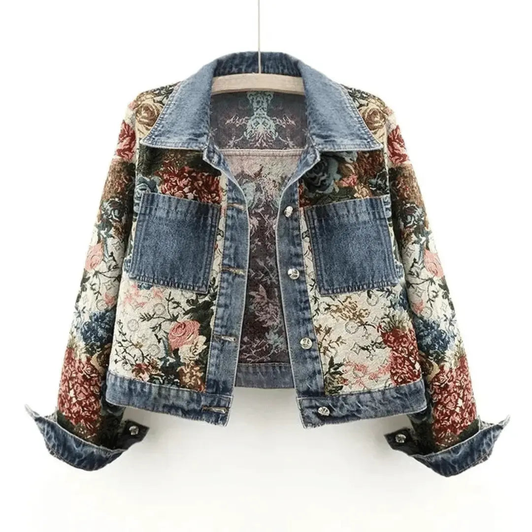 Sommerjacke Blumenmuster Denim