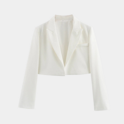 Stylische Damenjacke Cropped Blazer Modell Langarm