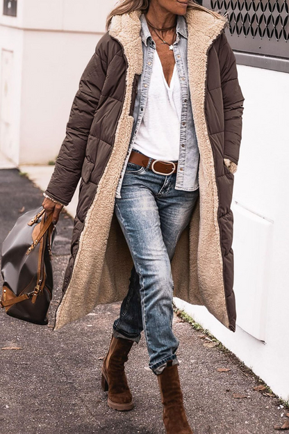 Stylischer Damen Wintermantel Reversibel