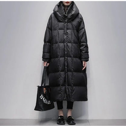 Elegante Winterjacke Damen Langfellmantel