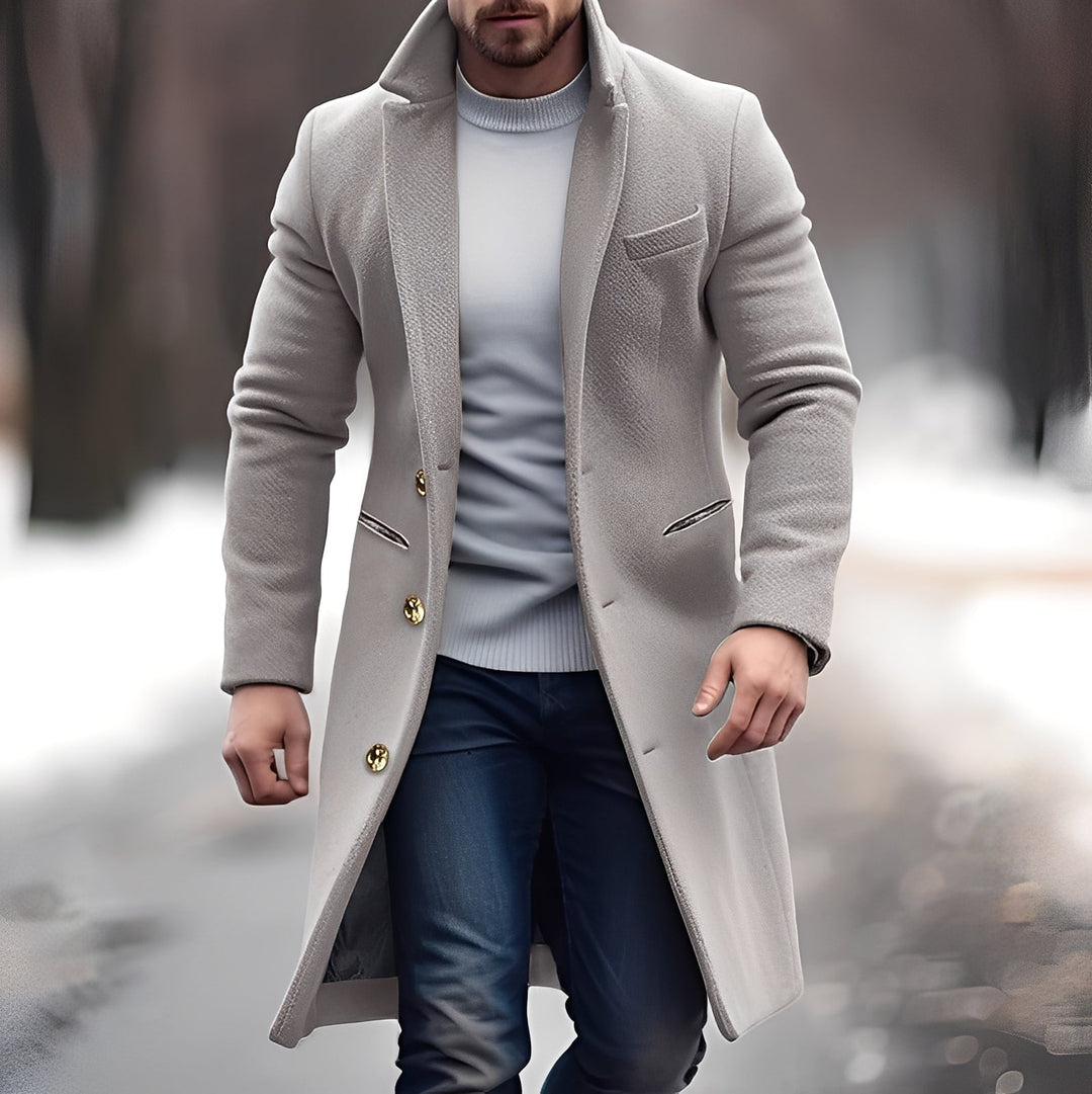 Herren Wollmantel Elegant Mittellang