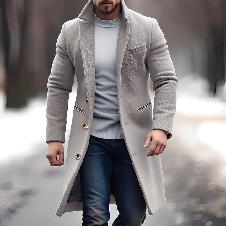 Herren Wollmantel Elegant Mittellang
