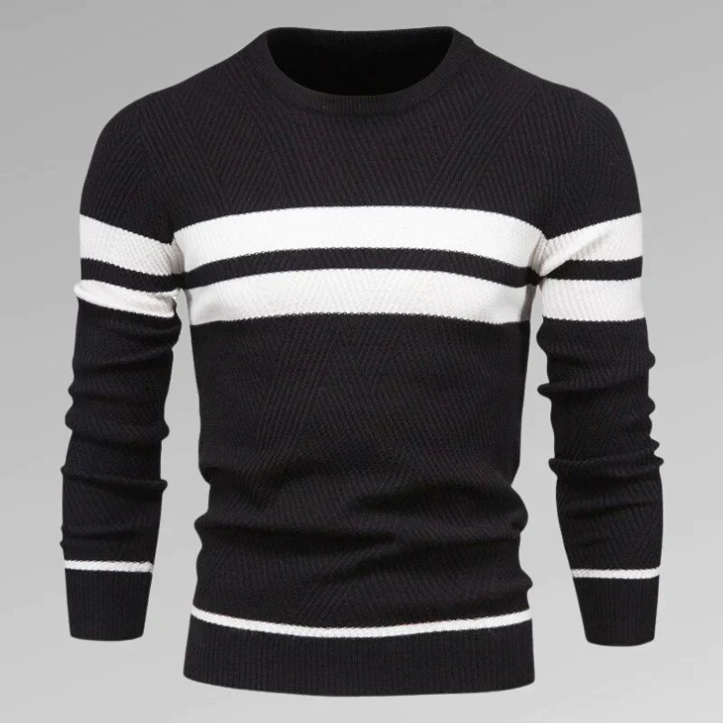 Herren Strickpullover Streifen Rundhals Modern