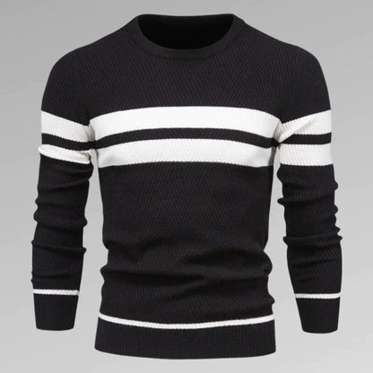 Herren Strickpullover Streifen Rundhals Modern
