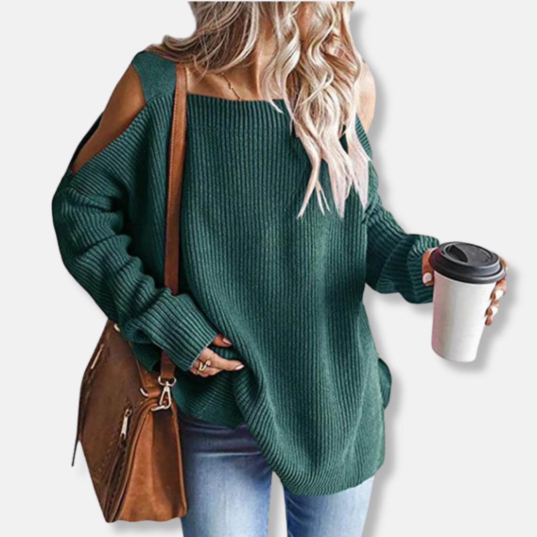 Kuscheliges Sweatshirt Offene Schulter Lockere Fit