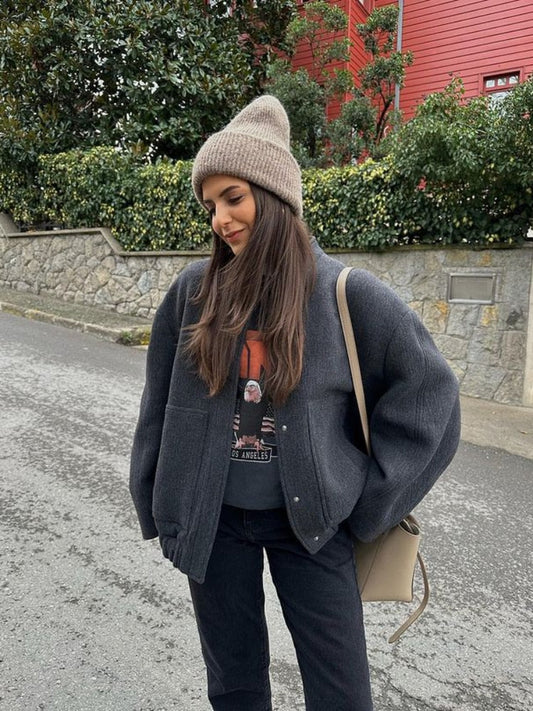 Weiche Herbstjacke Kunstpelz Fleece Damen - IdealeKleiden