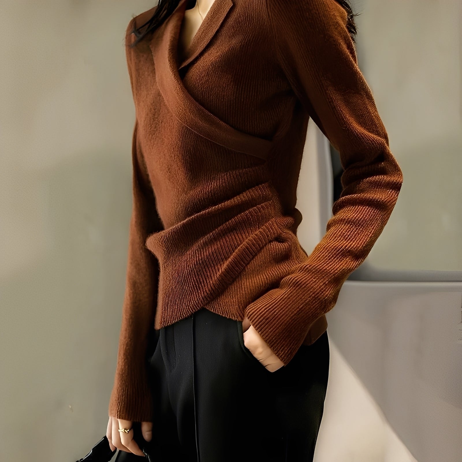 Eleganter Damenpullover Langärmlig - IdealeKleiden