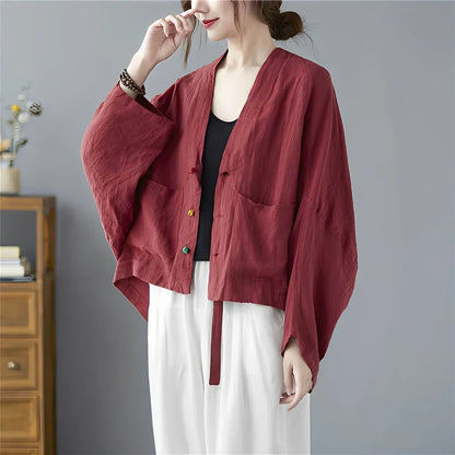 Damen Cardigan Kurz Locker Mit Taschen