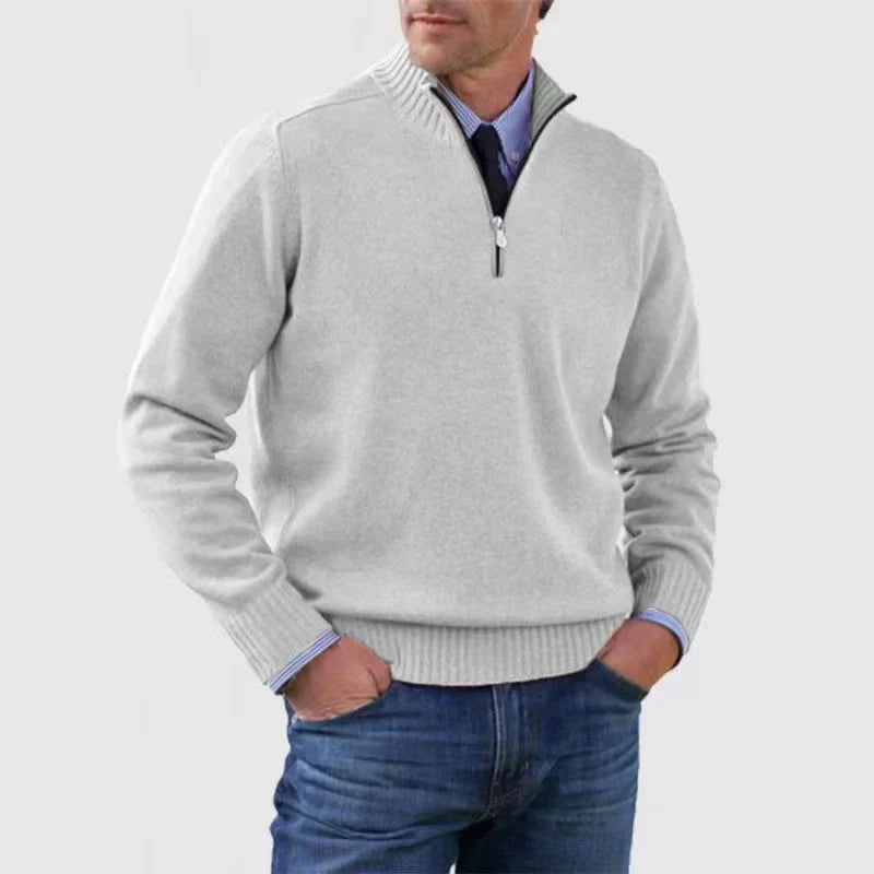 Herren Pullover Halbzipper Bequem Modern
