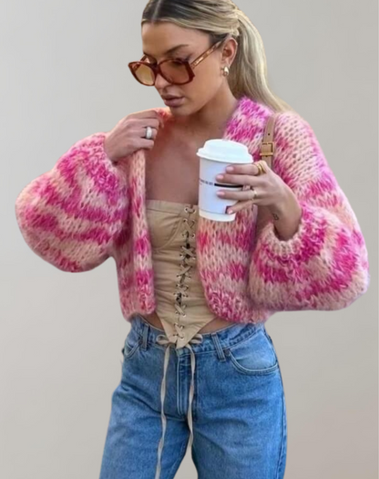 Übergroße Strickjacke Bunt Gemütlich