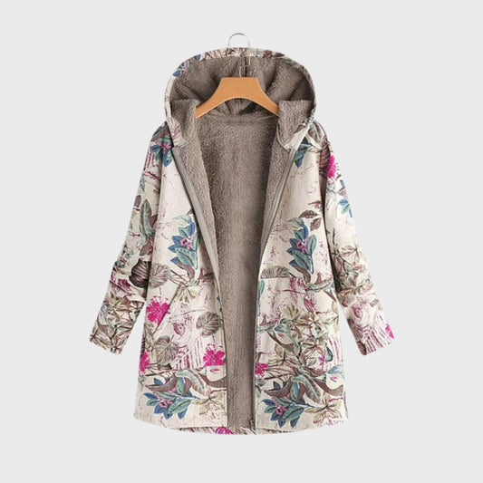 Stylische Fleecejacke Blumenmuster Damen - IdealeKleiden
