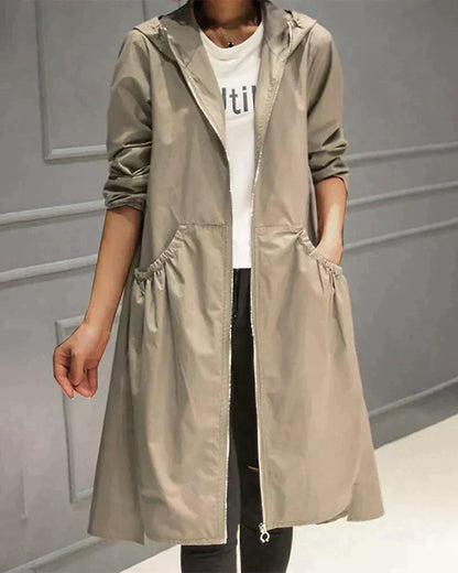 Stylische Damenjacke Kapuze Leicht - IdealeKleiden