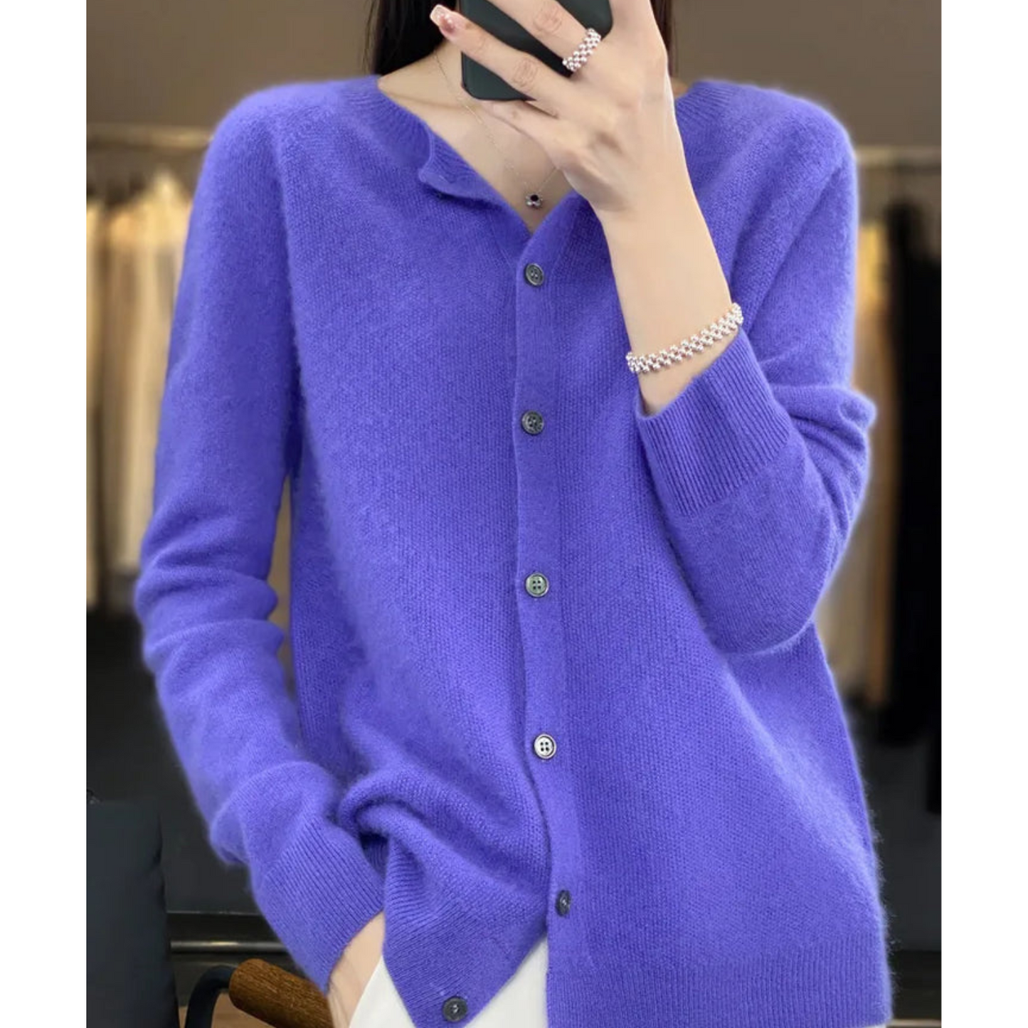 Damen Strickjacke Elegante Klassik Design