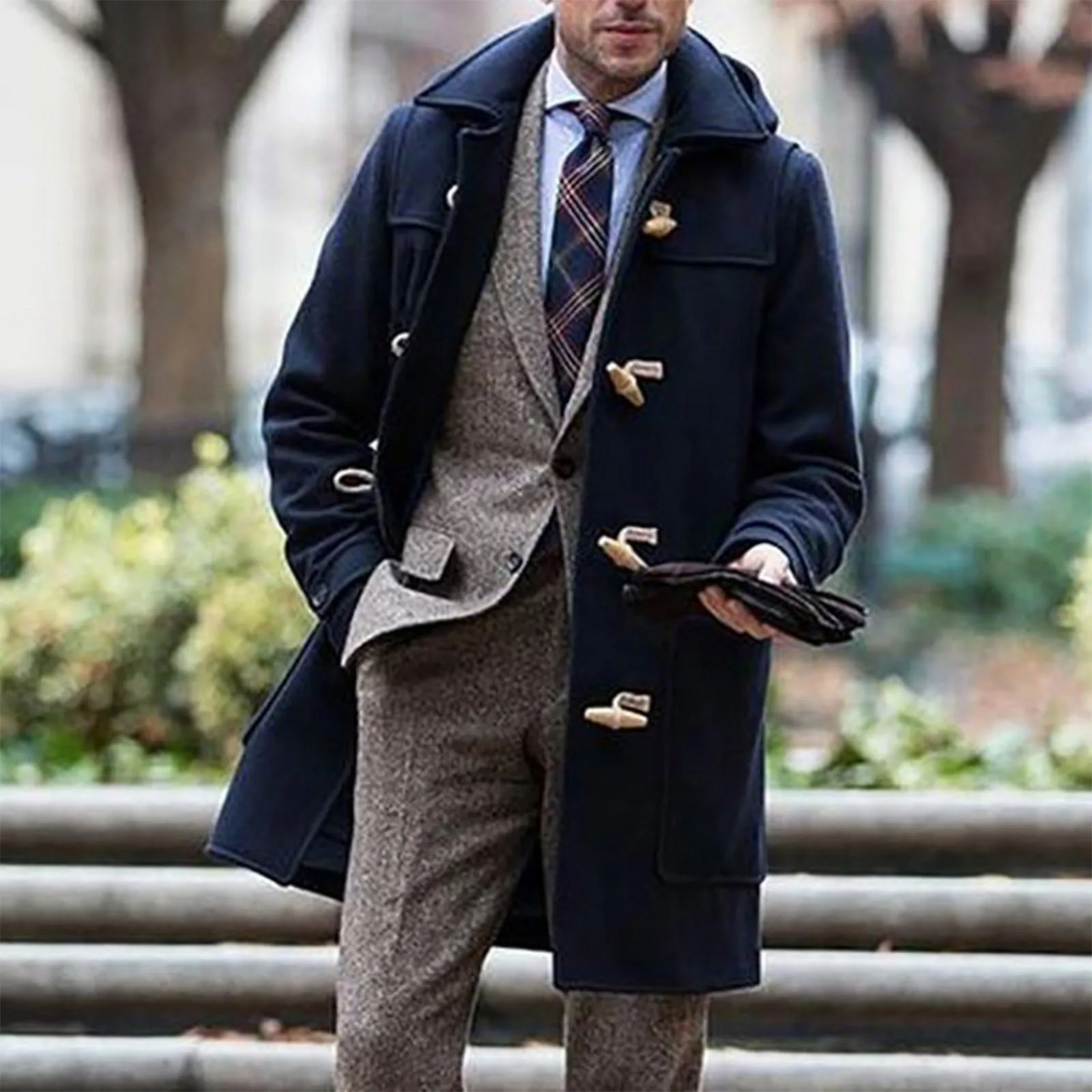 Herren Wollmantel Klassisch Elegант