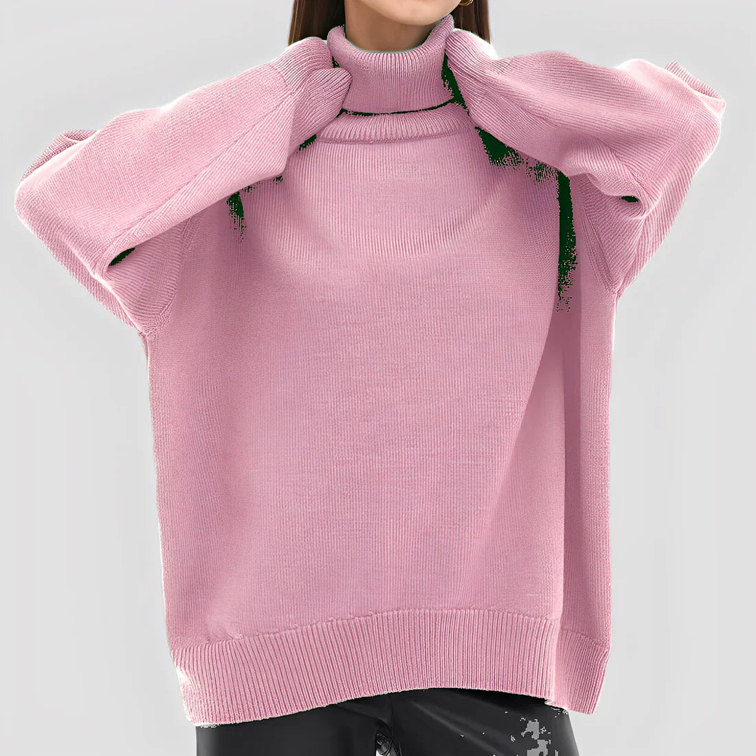 Großer Damen Rollkragen Pullover Einfach Elegant