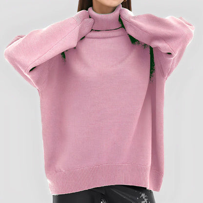 Großer Damen Rollkragen Pullover Einfach Elegant