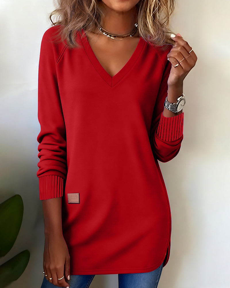 Elegante Kleid V-Ausschnitt Chic Design