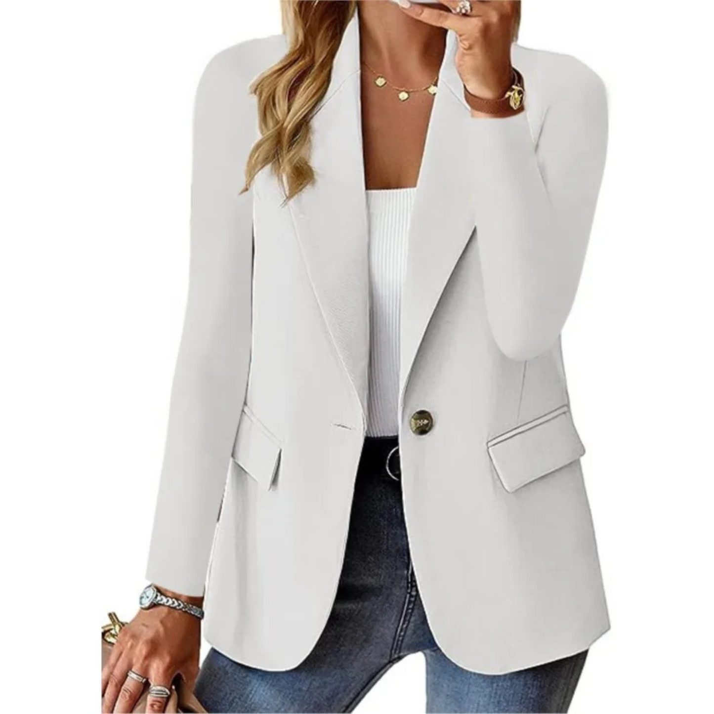 Damenschuhe nicht passend, korrigiert: Frauen Blazer Langarm Elegant Schnalle Herbst - IdealeKleiden