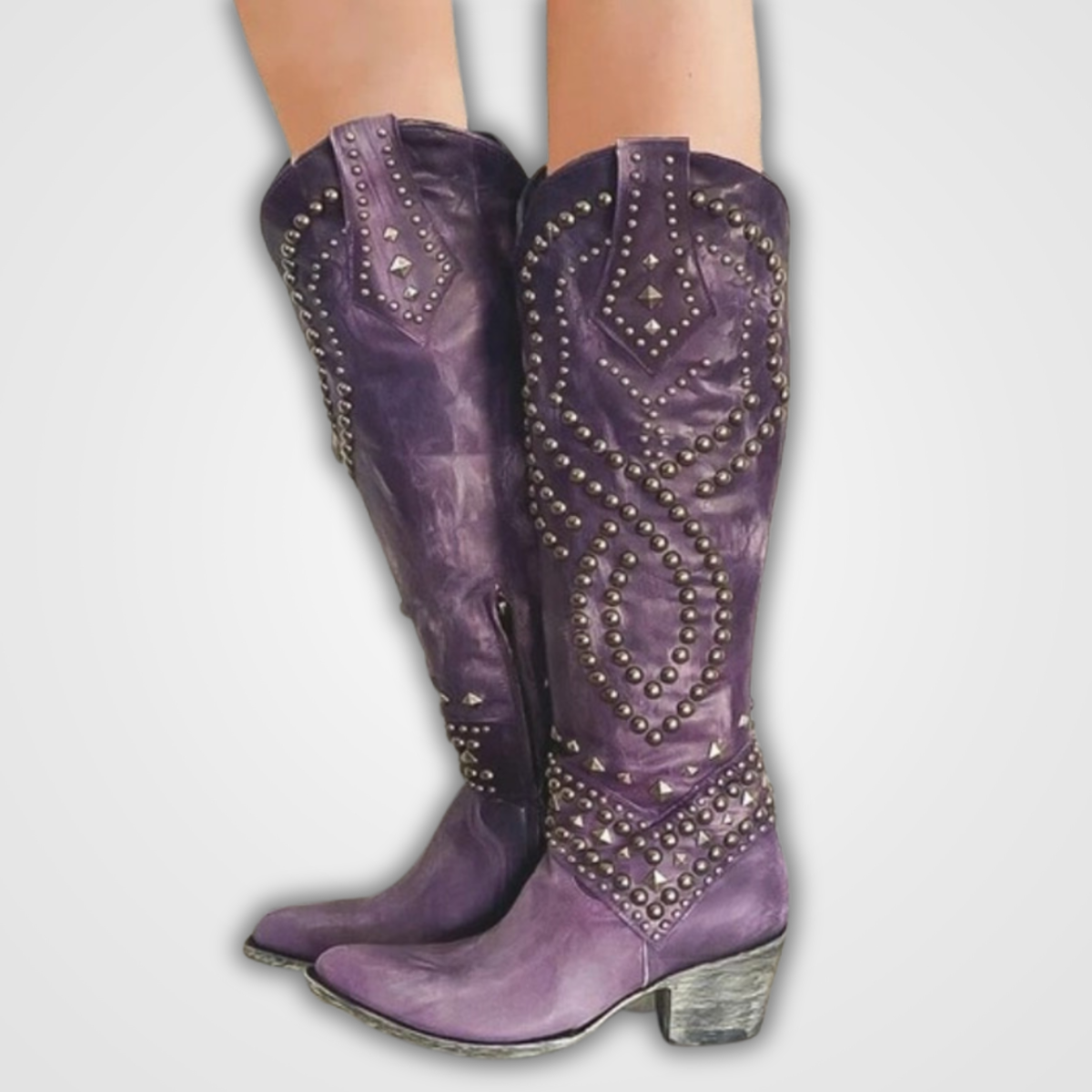 Stilvolle Stiefel Lange Nieten Boots