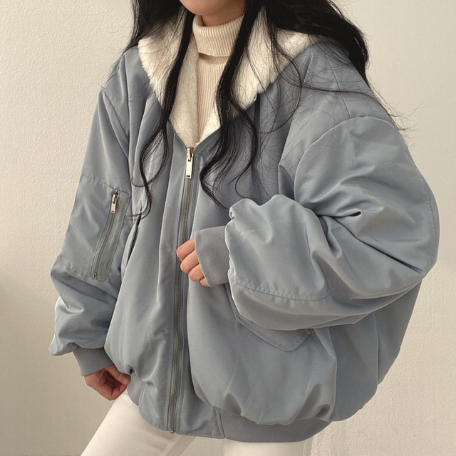 Übergroße Zip-Up-Jacke Bequem Oversized