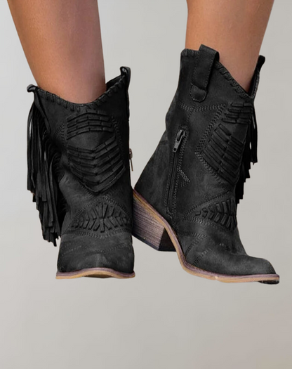 Stylische Cowgirl Stiefel Western Fransen Design - IdealeKleiden