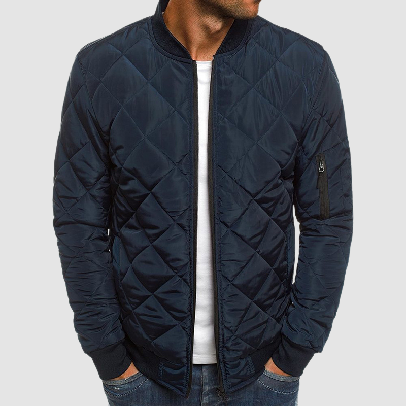 Herren Bomberjacke Modern Reißverschluss Taschen