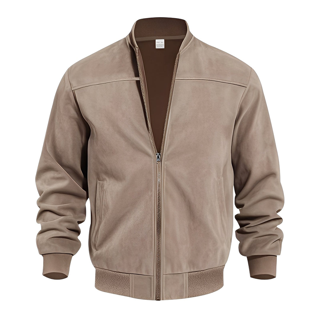 Männer Lederjacke Elegant Wildleder