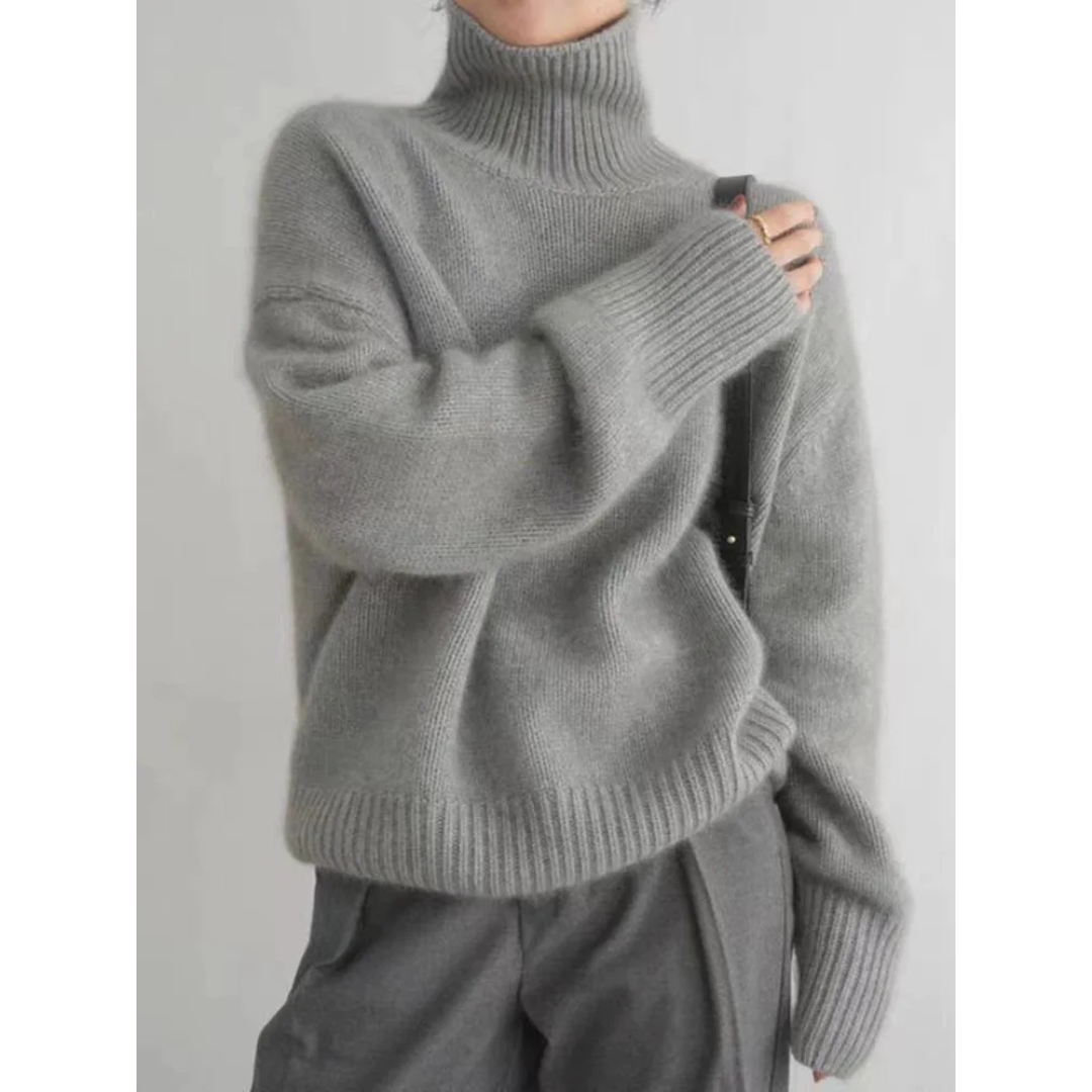 Warmes Rollkragen Sweatshirt Damen