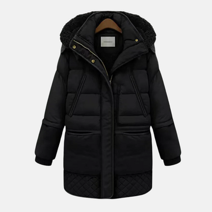 Gefütterter Wintermantel Oversized Kapuze Taschen