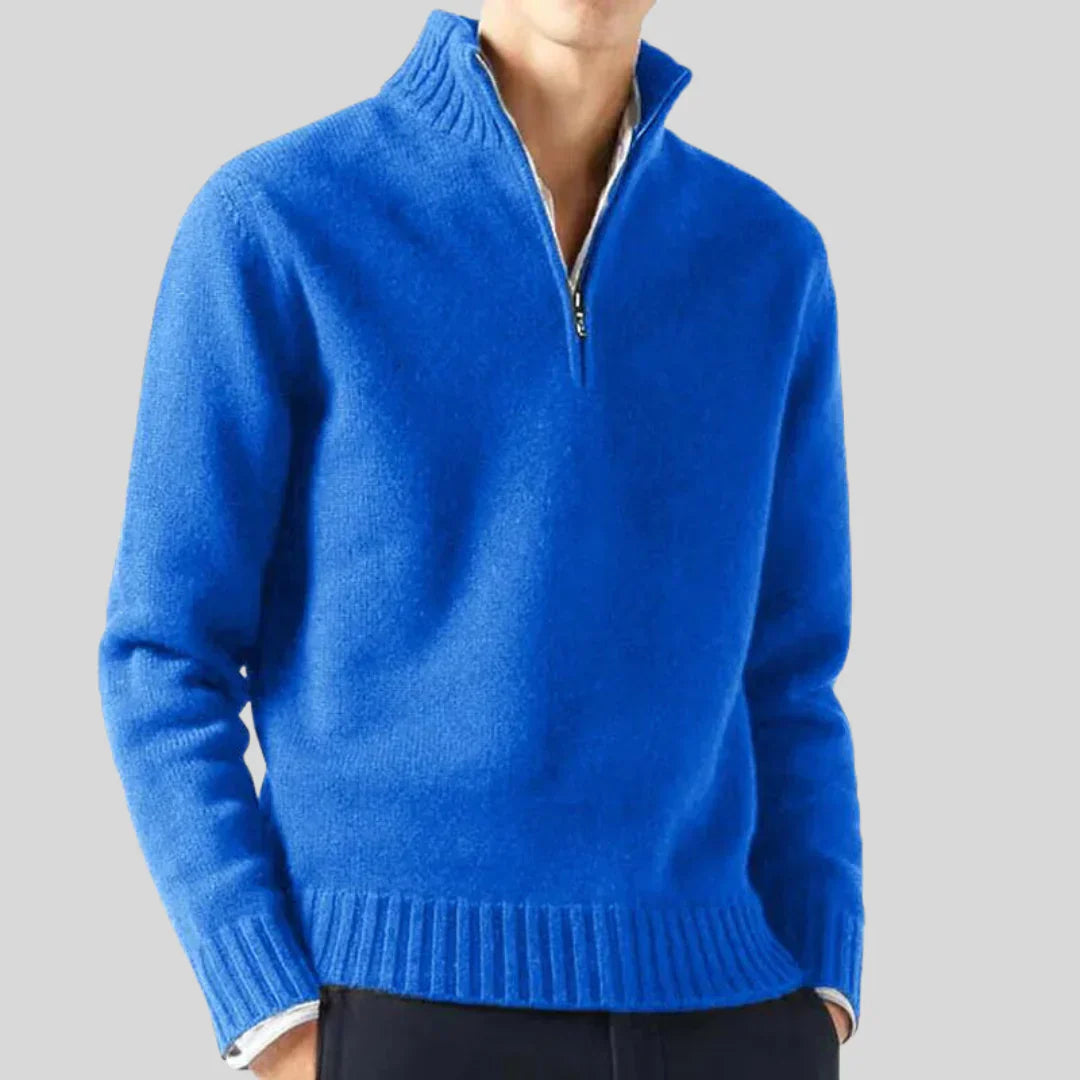 Luxus Herren Pullover Halbzipp Reißverschluss