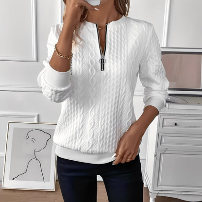 Modisches Damen-Stricktop mit Reißverschluss Trendig