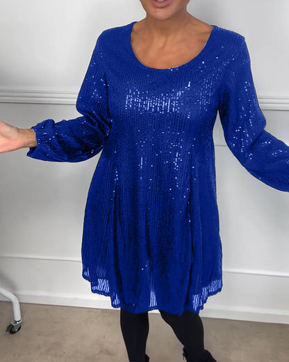 Elegante Abendkleid Pailletten A-Linie