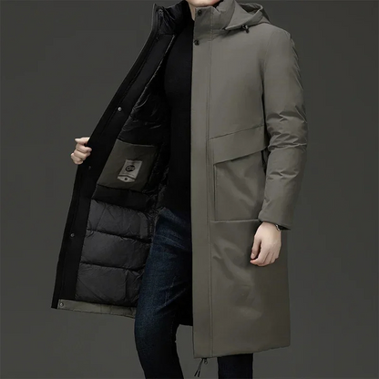 Herren Longline Parka Warm Isoliert Kapuze