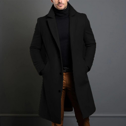 Herren Übermantel Lang Elegant Einreiher - IdealeKleiden