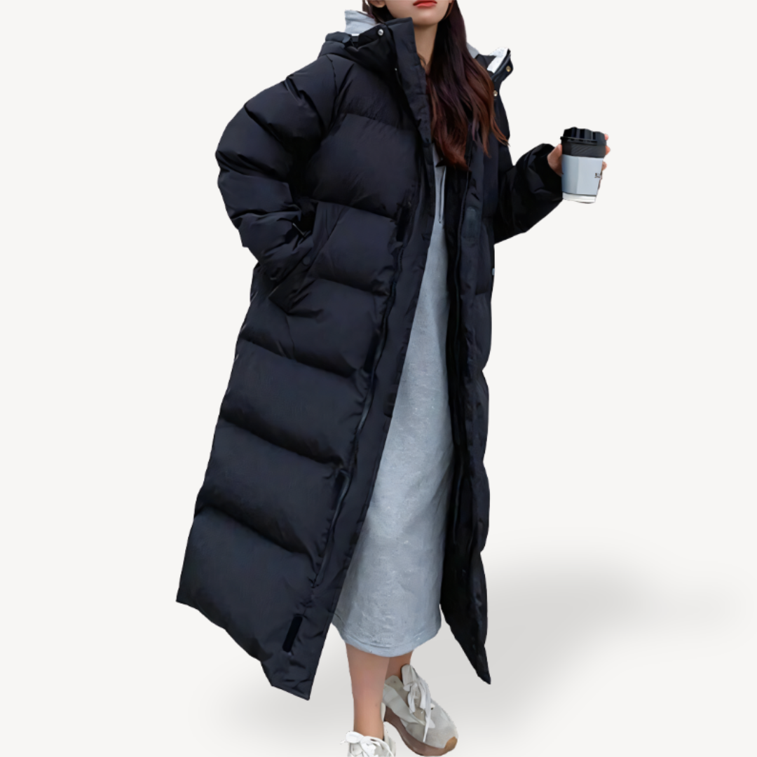 Übergroße Damen Pufferjacke Lang Warm