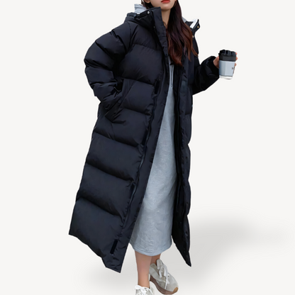 Übergroße Damen Pufferjacke Lang Warm