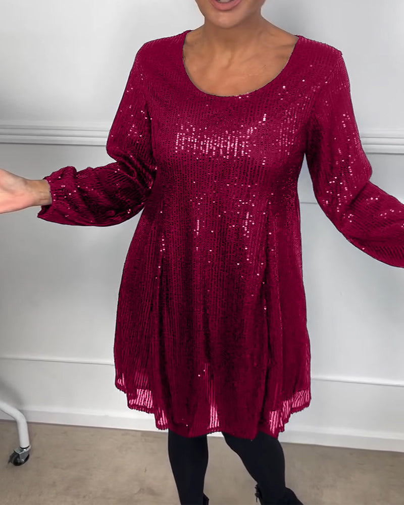 Elegante Abendkleid Pailletten A-Linie