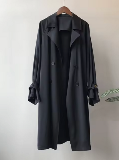 Damen Trenchcoat Lang Wasserfest Stilvoll