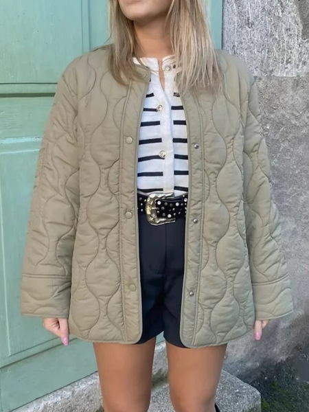 Elegante Steppjacke Herbst Winter Langarm