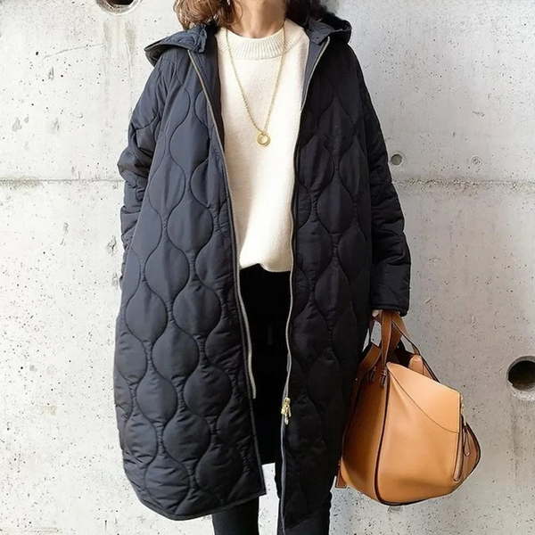 Herbst-Winter-Jacke Damen, Stylisch Gepolstert Kapuze