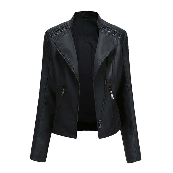 Modische Lederjacke Damen Biker Style