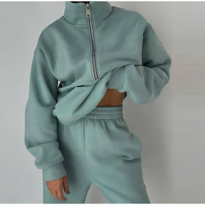 Damen Sweatshirt Herbst Trainingsanzug Set