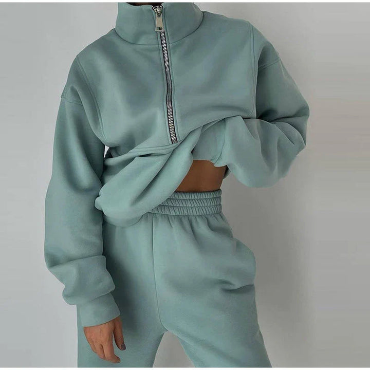 Damen Sportanzug mit Reißverschluss, Sweatshirt und Hose