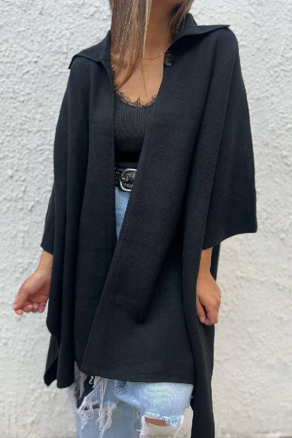 Lässige Cardigan Jacke mit Knopf und Kapuze