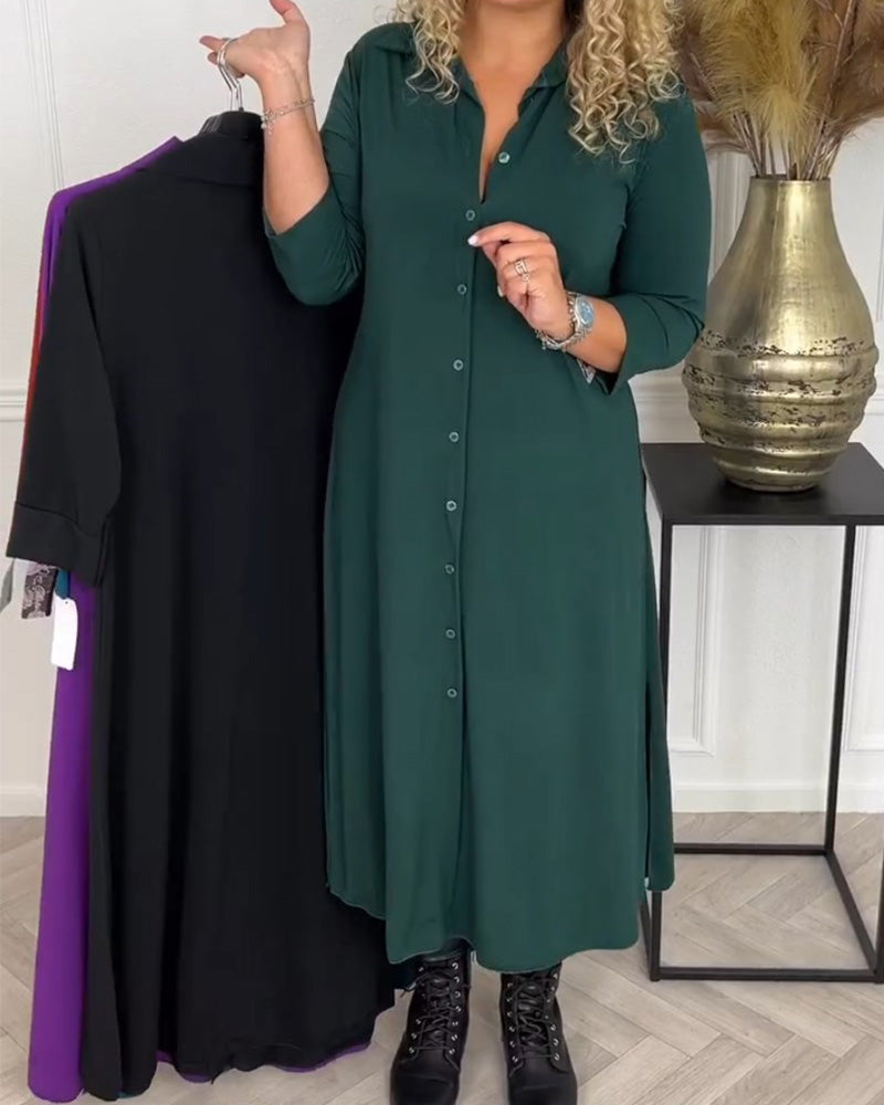 Elegantes Hemdkleid Mit Knöpfen
