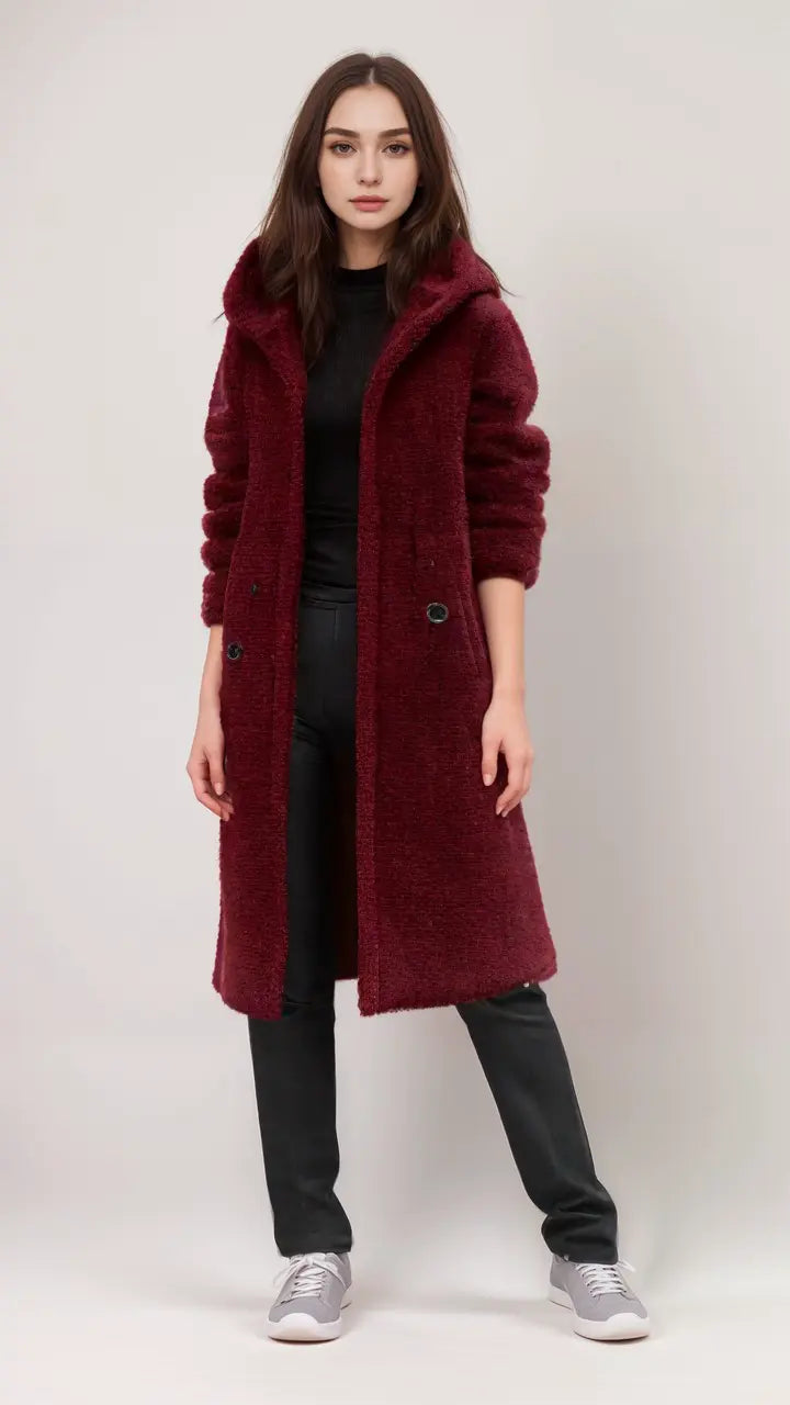 Weiche Teddyjacke Damen Kurzmantel Kuschel - IdealeKleiden