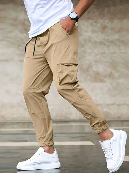 Herren Cargohose Modern Kordelzug