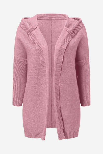 Damen Strickmantel Kapuzenparka - IdealeKleiden