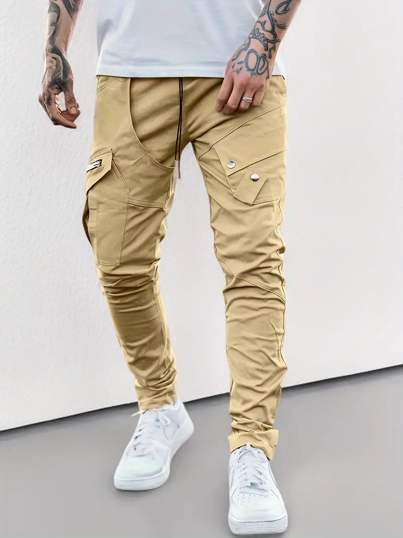 Lässige Cargohose Reißverschluss Taschen Freizeitstyle
