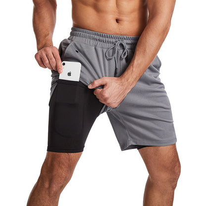 Herren Badeshorts 2-in-1 Sportlich Mit Kordelzug